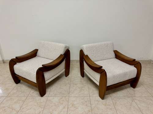 Pair of Italian Brutalist Armchairs