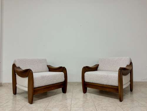 Pair of Italian Brutalist Armchairs
