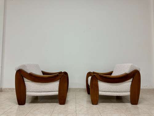 Pair of Italian Brutalist Armchairs