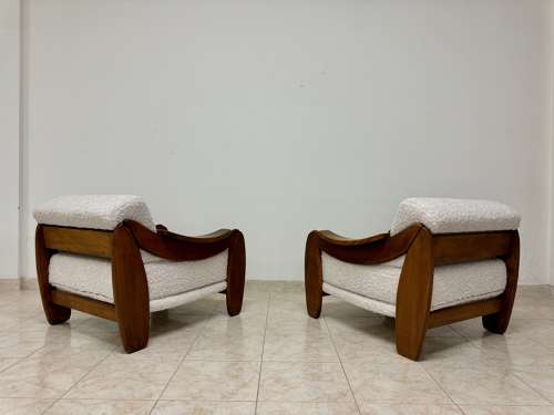 Pair of Italian Brutalist Armchairs