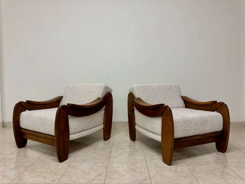 Pair of Italian Brutalist Armchairs