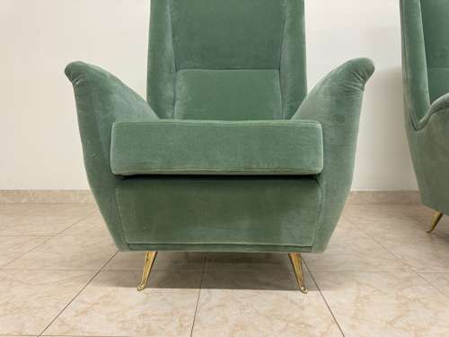 Pair of Contemporary Italian High-Backed Armchairs