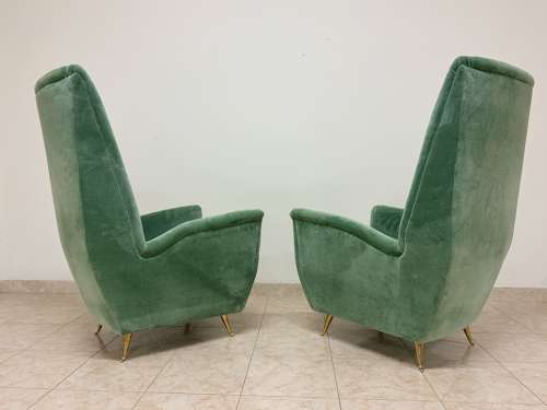 Pair of Contemporary Italian High-Backed Armchairs