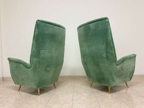 Pair of Contemporary Italian High-Backed Armchairs