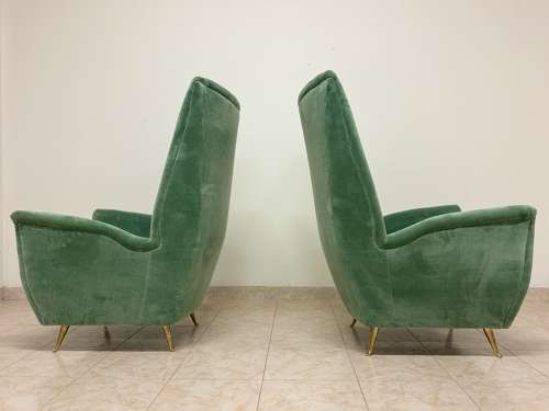 Pair of Contemporary Italian High-Backed Armchairs