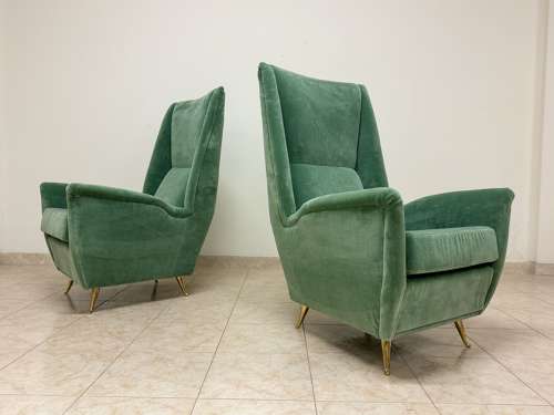 Pair of Contemporary Italian High-Backed Armchairs