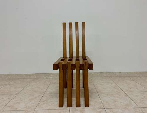 Set of Twelve Brutalist Dining Chairs in Outrageous Style