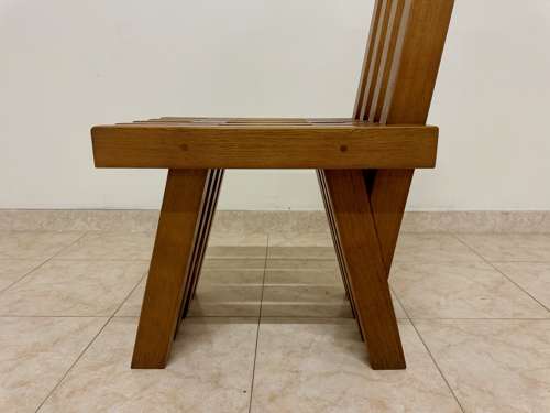 Set of Twelve Brutalist Dining Chairs in Outrageous Style