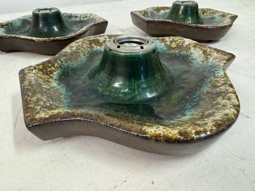 Set of Six German Ceramic Wall Light Sconces