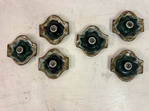 Set of Six German Ceramic Wall Light Sconces