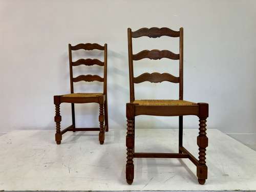 Pair of 1950s French Side Chairs in the Style of Charles Dudouyt