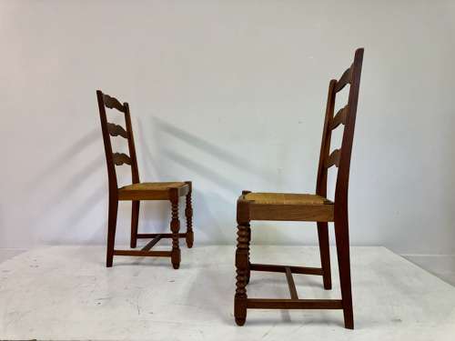 Pair of 1950s French Side Chairs in the Style of Charles Dudouyt