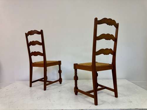 Pair of 1950s French Side Chairs in the Style of Charles Dudouyt