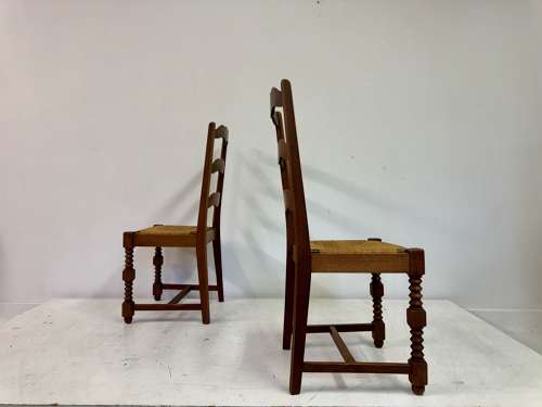 Pair of 1950s French Side Chairs in the Style of Charles Dudouyt