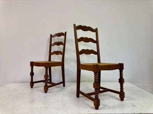 Pair of 1950s French Side Chairs in the Style of Charles Dudouyt