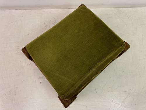 1960s Oak Brutalist Stool or Ottoman by De Puydt