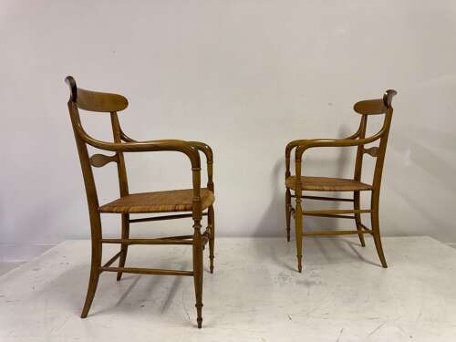 Set of Six Chiavari Companino Armchairs by Fratelli Levaggi 1920