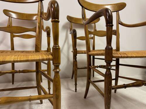Set of Six Chiavari Companino Armchairs by Fratelli Levaggi 1920