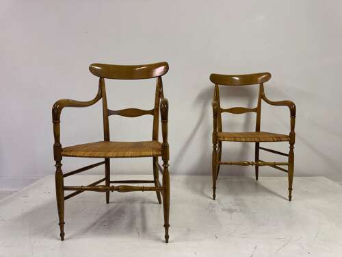 Set of Six Chiavari Companino Armchairs by Fratelli Levaggi 1920