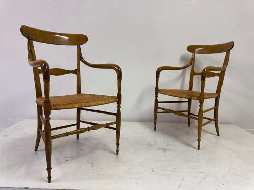 Set of Six Chiavari Companino Armchairs by Fratelli Levaggi 1920