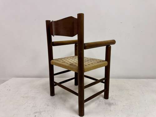 Mid Century Italian Armchair with Rush Seat