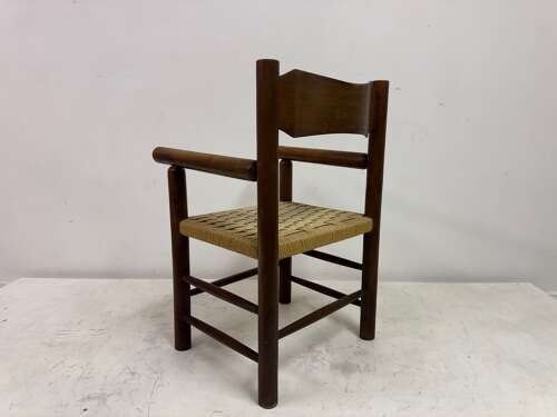 Mid Century Italian Armchair with Rush Seat