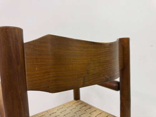 Mid Century Italian Armchair with Rush Seat