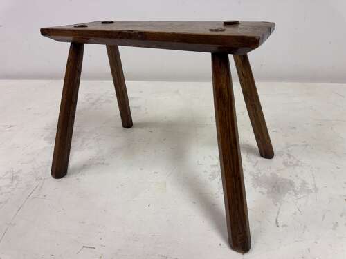 Antique Country Stool in Elm