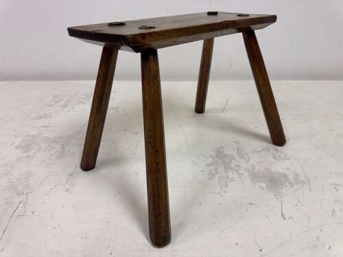 Antique Country Stool in Elm