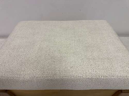 Belgian Oak Stool by De Puydt in Neutral Fabric