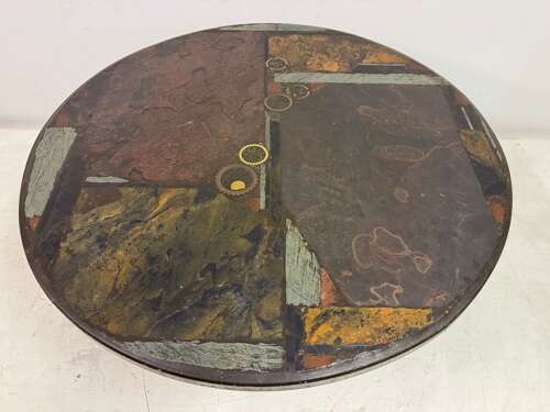 Brutalist Slate and Stone Coffee Table in the Style of Paul Kingma, 1970s