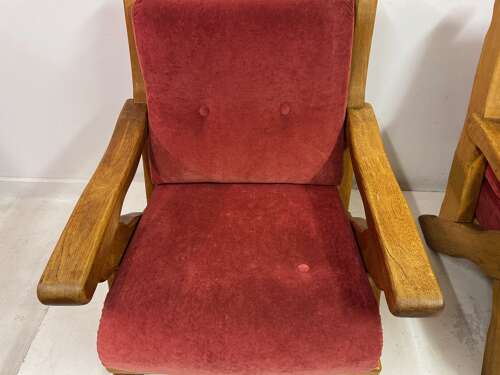 Pair of 1960s Belgian Brutalist Armchairs