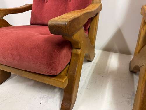 Pair of 1960s Belgian Brutalist Armchairs