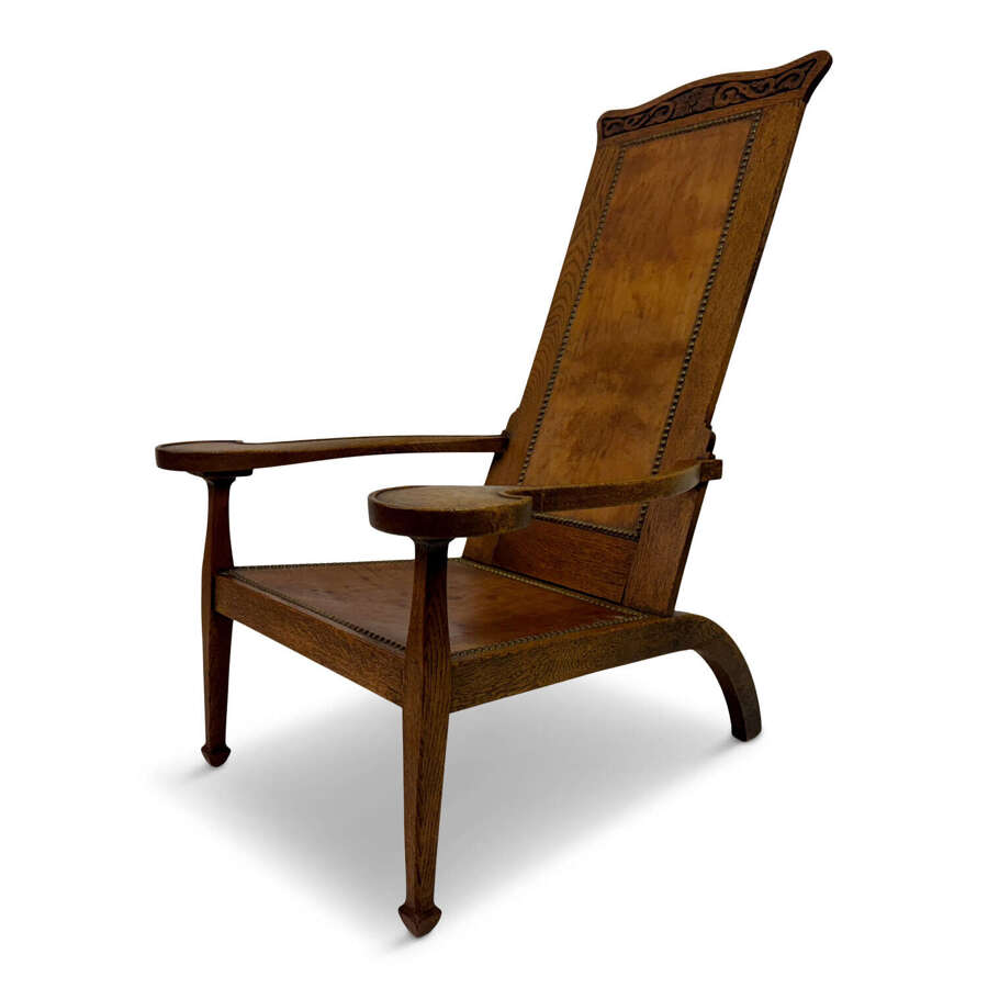 Arts and Crafts Oak Studio Chair by Arthur Simpson of Kendal, circa 1910