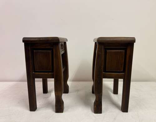 Pair of Oak Bedside Tables in the Style of Olavi Hänninen, Continental, 20th Century