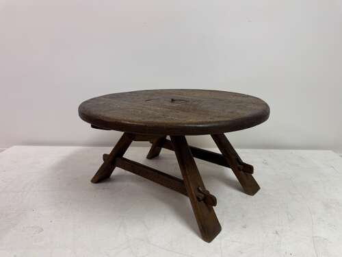 Brutalist Oak Coffee Table with Hidden Storage, Low Countries, 1960s