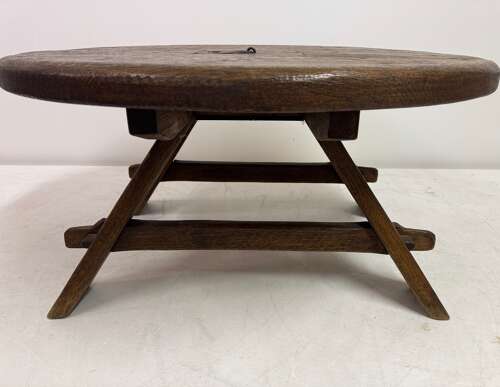 Brutalist Oak Coffee Table with Hidden Storage, Low Countries, 1960s