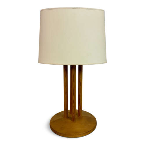 Pine Table Lamp with Rod Base, 1970s–1980s