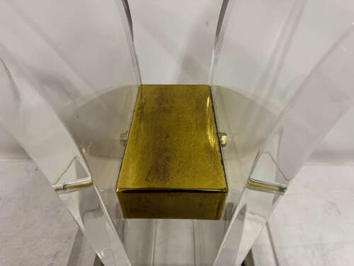 Pair of Lucite and Metal Console Tables