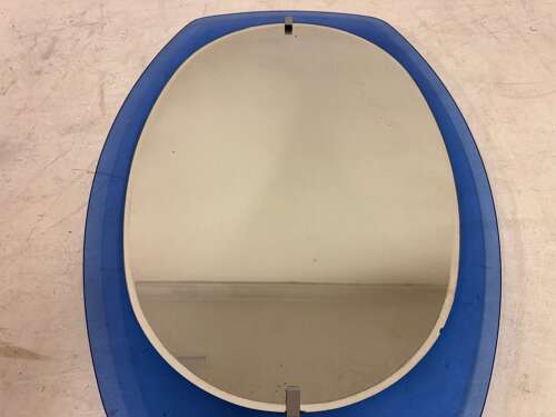 Blue Glass Mirror, Italy 1970s