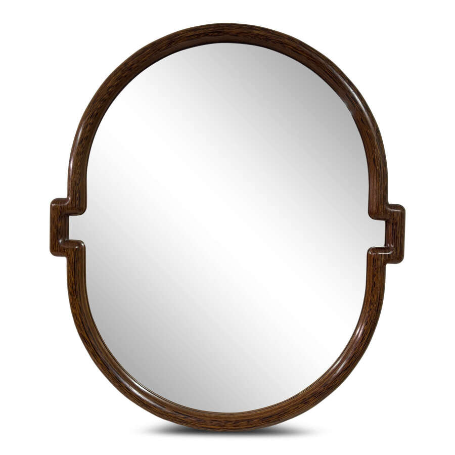 Oval Shaped Mirror in Wenge by Robert Ingham