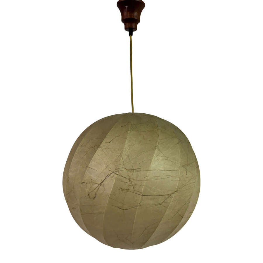 Mid-Century Italian Round Cocoon Pendant Lamp