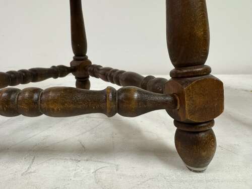 Pair of Oak and Rush Stools
