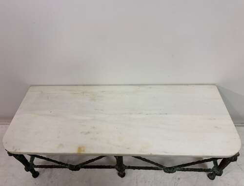 Bronze and Marble Wall Hung Console in the Style of Giacometti