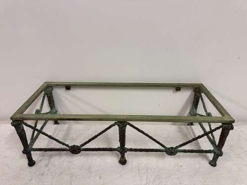 Bronze and Marble Wall Hung Console in the Style of Giacometti