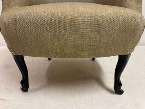 Antique Armchair in Neutral Fabric