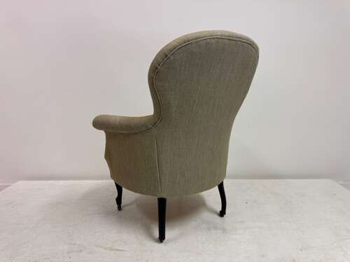 Antique Armchair in Neutral Fabric