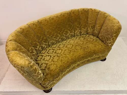 1930s Danish Curved Banana Sofa
