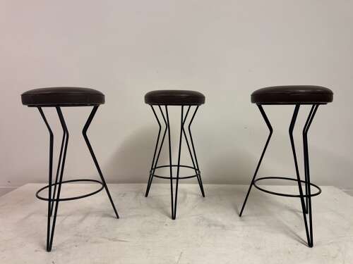 Set of Three Mid Century Bar Stools