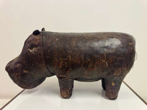 Vintage Leather Hippo by Dimitri Omersa for Liberty and Abercrombie and Fitch